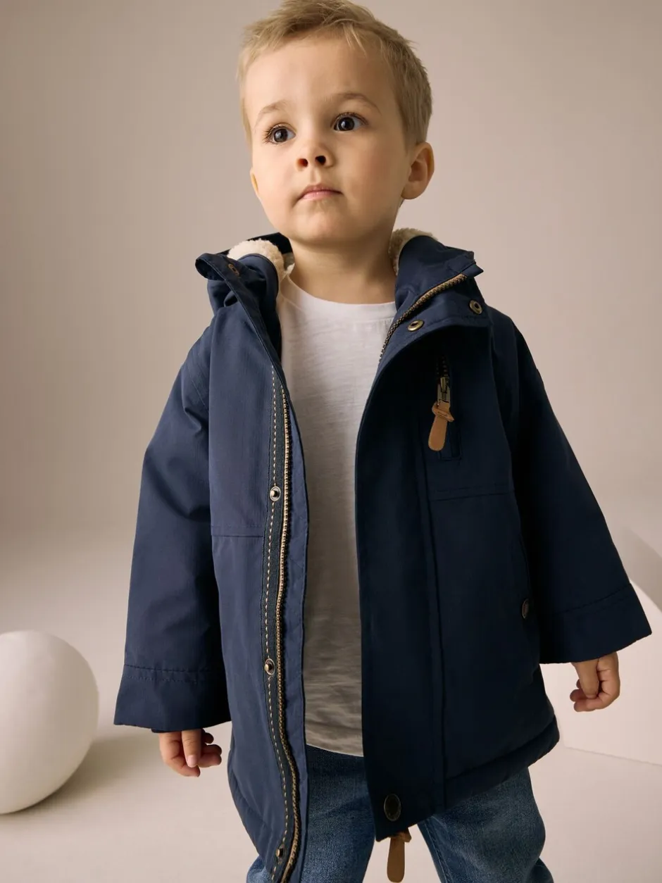 Jassen, Jacks En Kinderwagenpakjes|Schoolkleding*Next Marineblauw - Waterdichte parka met borgvoering (3mnd -7jr)