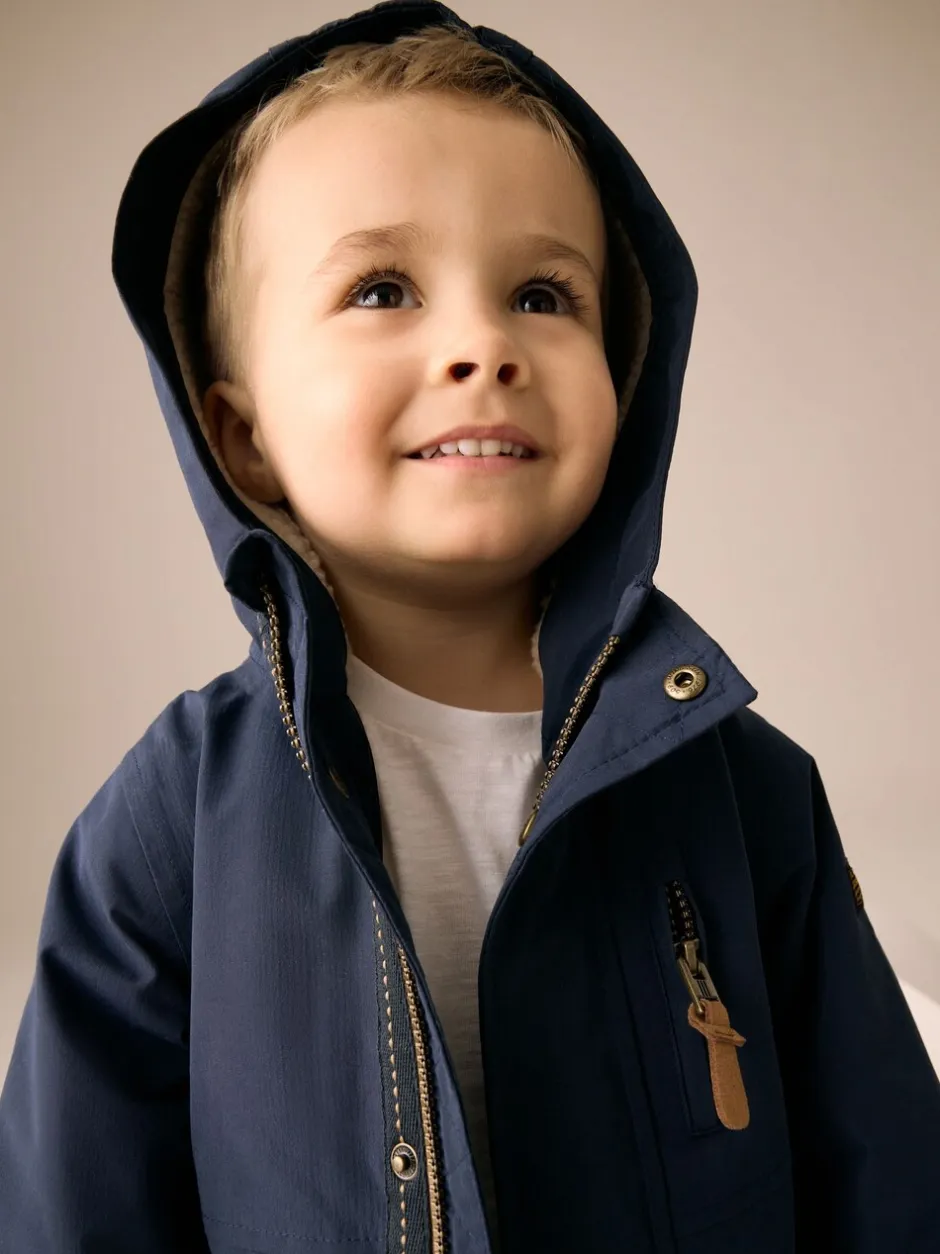 Jassen, Jacks En Kinderwagenpakjes|Schoolkleding*Next Marineblauw - Waterdichte parka met borgvoering (3mnd -7jr)