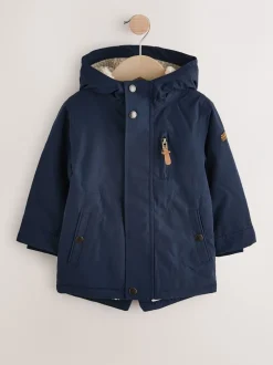 Jassen, Jacks En Kinderwagenpakjes|Schoolkleding*Next Marineblauw - Waterdichte parka met borgvoering (3mnd -7jr)