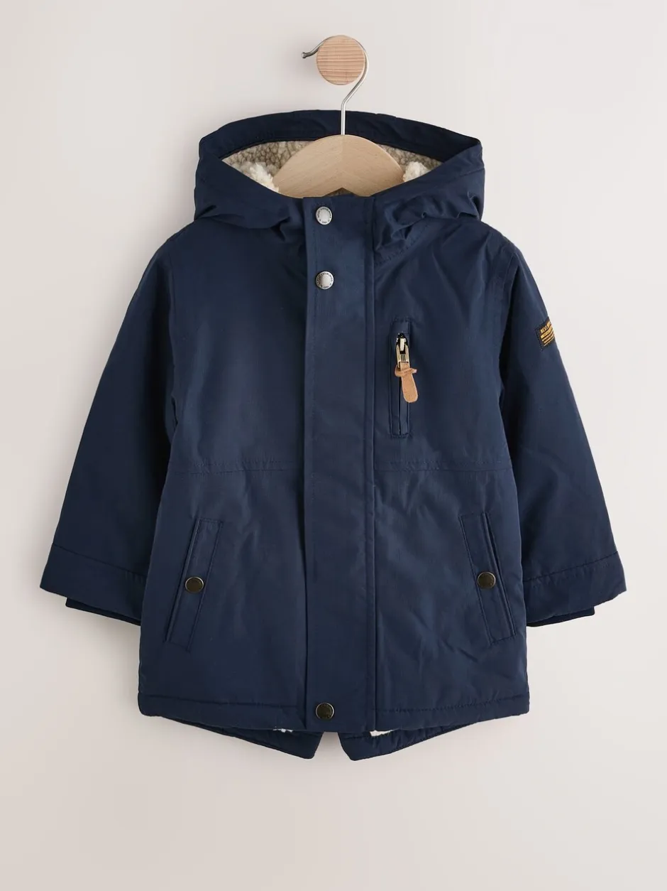 Jassen, Jacks En Kinderwagenpakjes|Schoolkleding*Next Marineblauw - Waterdichte parka met borgvoering (3mnd -7jr)
