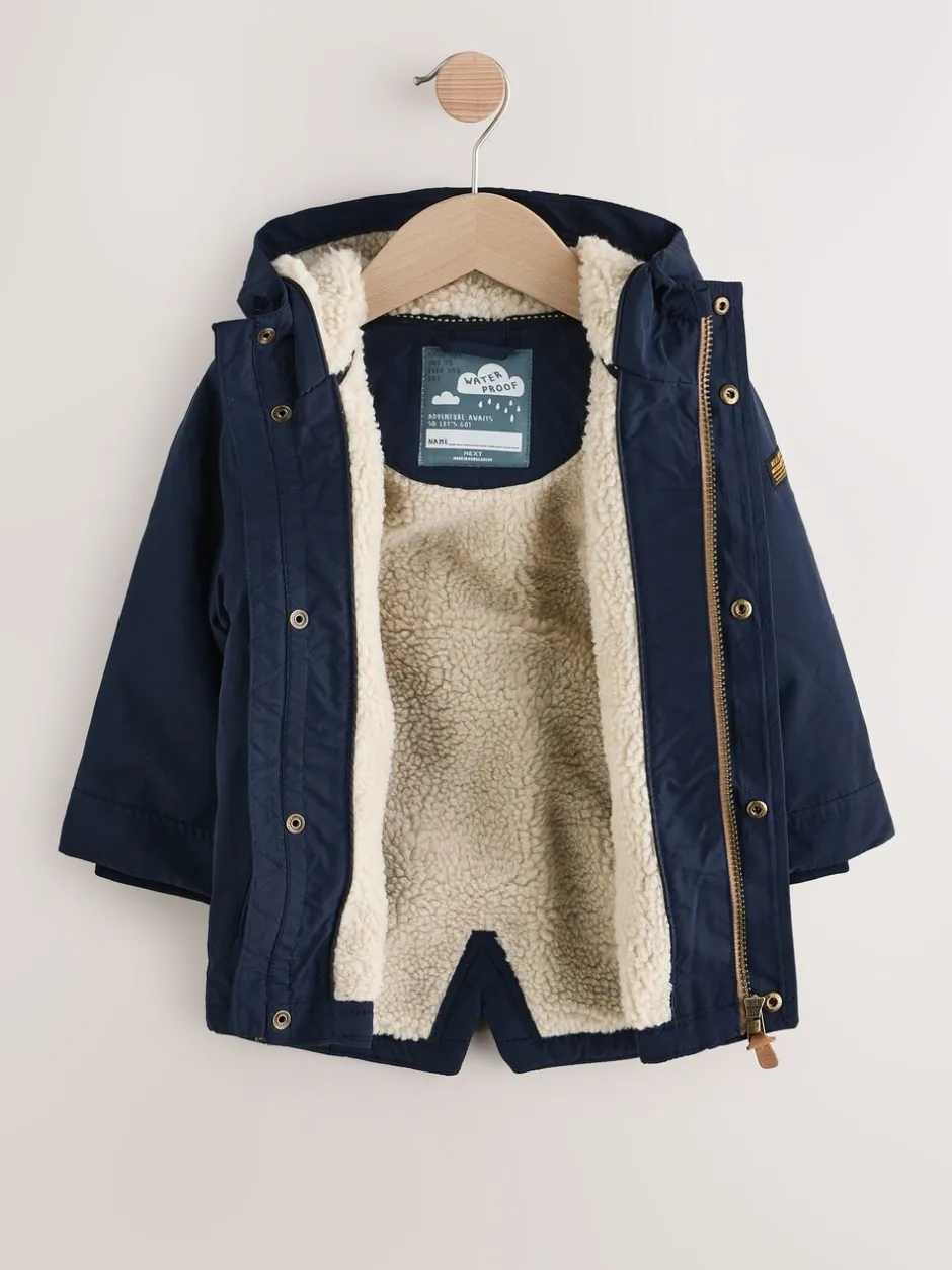 Jassen, Jacks En Kinderwagenpakjes|Schoolkleding*Next Marineblauw - Waterdichte parka met borgvoering (3mnd -7jr)
