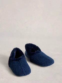Pantoffels*White Stuff - Reya pantoffels met gesloten hiel Marineblauw