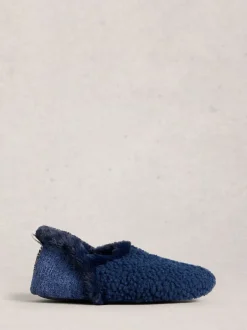 Pantoffels*White Stuff - Reya pantoffels met gesloten hiel Marineblauw