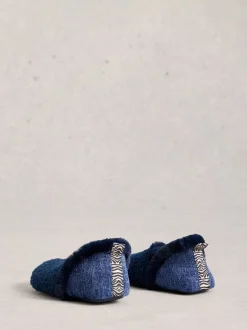 Pantoffels*White Stuff - Reya pantoffels met gesloten hiel Marineblauw