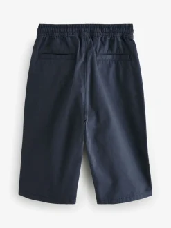Broeken En Chino's*Next - Wijde pijpen 100% katoenen chino broek met elastische tailleband (3mnd-7jr) Marineblauw