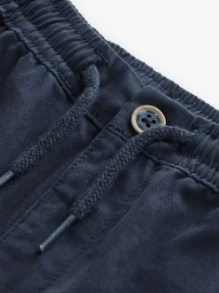 Broeken En Chino's*Next - Wijde pijpen 100% katoenen chino broek met elastische tailleband (3mnd-7jr) Marineblauw
