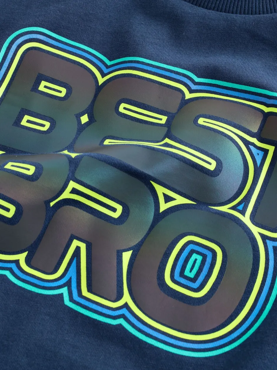 T-Shirts|Tops|Next Marineblauw Best Bro - Regular fit T-shirt met korte mouwen en grafische print (3-16jaar)