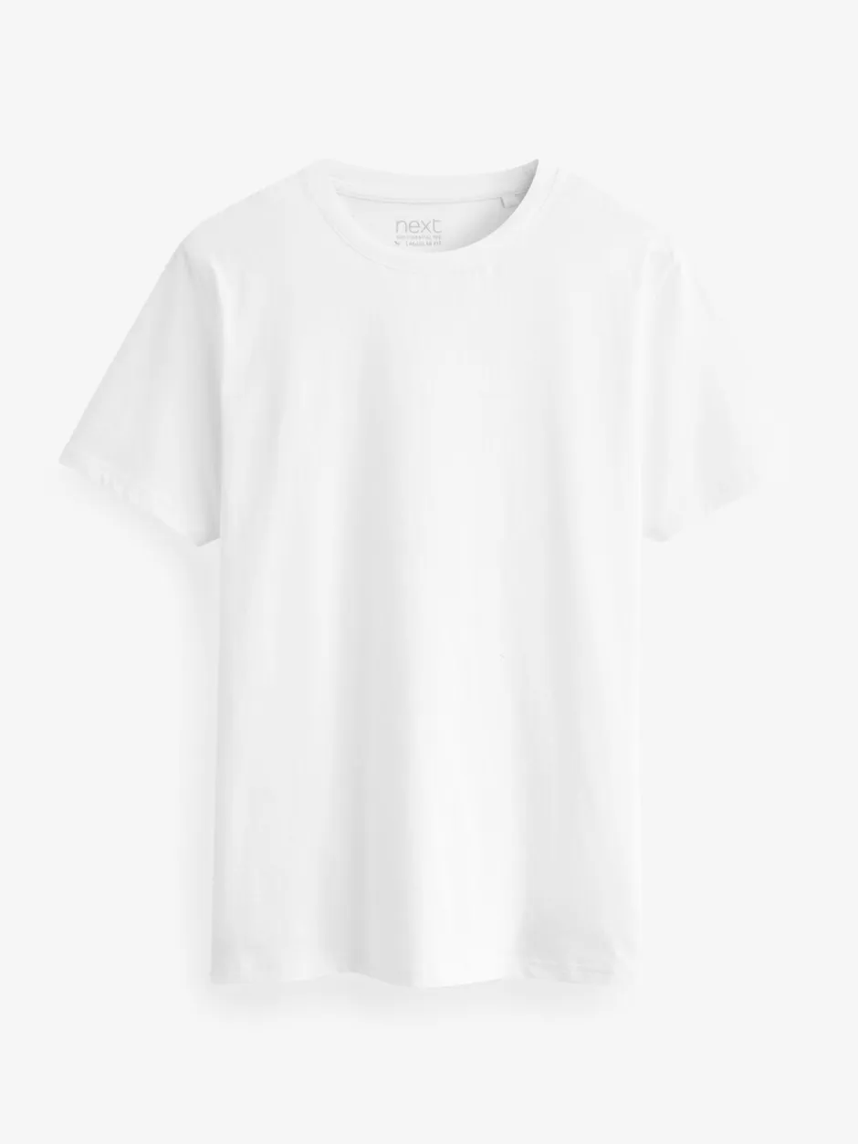 T-Shirts En Hemden*Next Marineblauw/ blauwgroen/ wit/ zwart/ groen/ bordeauxrood - Normale Pasvorm - Essential katoenen T-shirts verpakking van 6