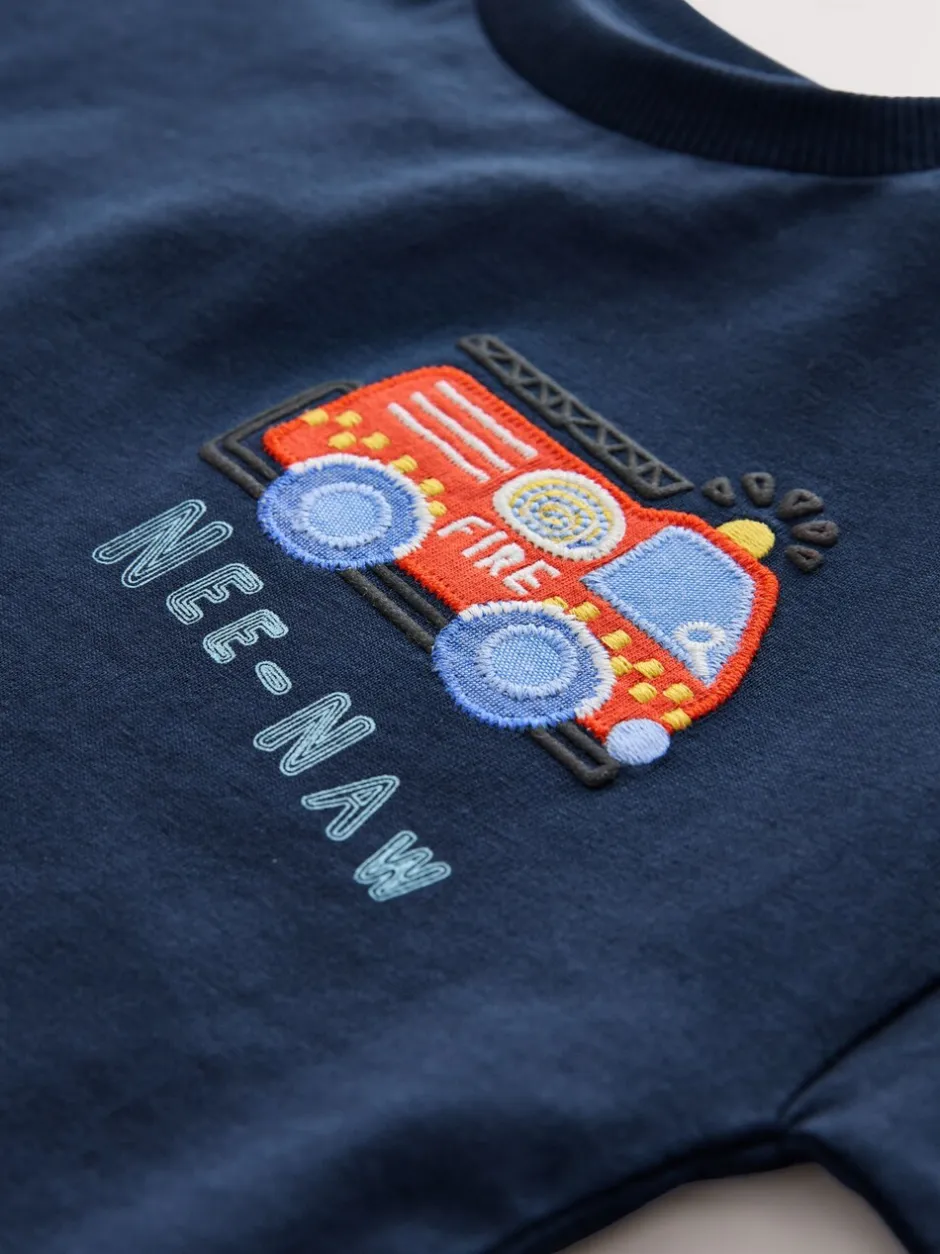 T-Shirts|Tops|Next Marineblauw brandweerwagen - T-shirt met korte mouwen en applicatie (3 mnd - 7 jr)
