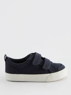 Sneakers|Next - Sneakers met twee klittenbandjes Marineblauw canvas