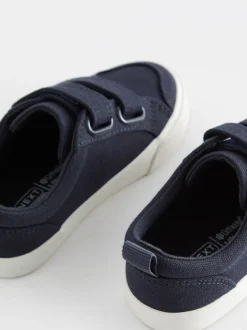 Sneakers|Next - Sneakers met twee klittenbandjes Marineblauw canvas