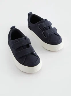 Sneakers*Next - Sneakers met twee klittenbandjes Marineblauw canvas
