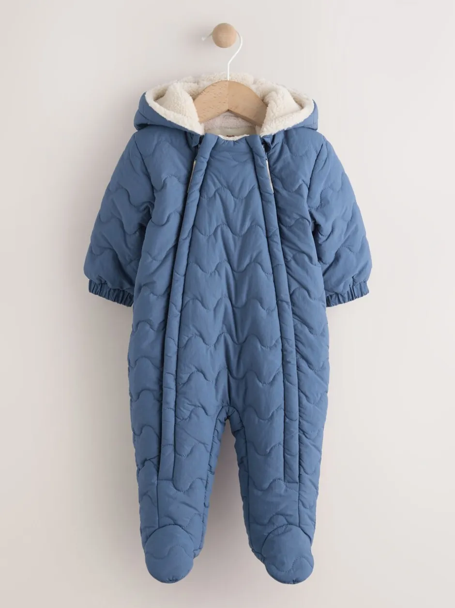 Jassen, Jacks En Kinderwagenpakjes|Jassen En Jacks|Next - Baby all-in-one van nylon met capuchon (0-18mnd) Marineblauw doorgestikt