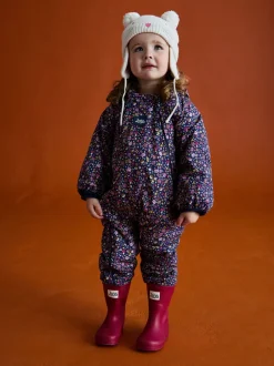 Jassen, Jacks En Kinderwagenpakjes|Jassen En Jacks*Jojo Maman Bébé - - Waterdicht regenpak met fleecevoering Marineblauw egel