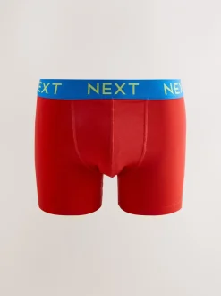 Ondergoed|Ondergoed|Next - Verpakking van 10 - Katoenrijke trunk boxers Marineblauw fel Paarse/ Oranje taillebanden