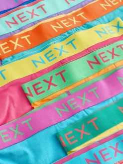 Ondergoed|Ondergoed|Next - Verpakking van 10 - Katoenrijke trunk boxers Marineblauw fel Paarse/ Oranje taillebanden