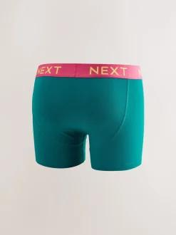 Ondergoed|Ondergoed|Next - Verpakking van 10 - Katoenrijke trunk boxers Marineblauw fel Paarse/ Oranje taillebanden