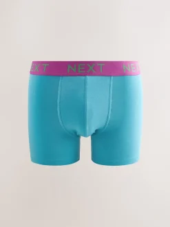 Ondergoed|Ondergoed|Next - Verpakking van 10 - Katoenrijke trunk boxers Marineblauw fel Paarse/ Oranje taillebanden