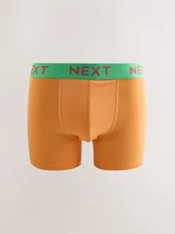Ondergoed|Ondergoed|Next - Verpakking van 10 - Katoenrijke trunk boxers Marineblauw fel Paarse/ Oranje taillebanden