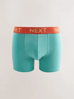 Ondergoed|Ondergoed|Next - Verpakking van 10 - Katoenrijke trunk boxers Marineblauw fel Paarse/ Oranje taillebanden