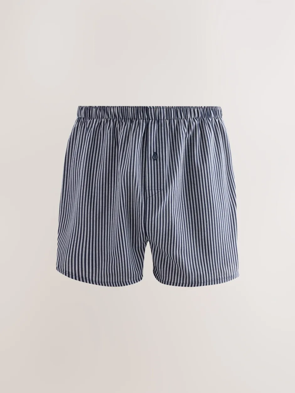Ondergoed|Ondergoed|Next Marineblauw gemengd patroon - Verpakking van 4 - Geweven boxershorts van puur katoen