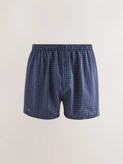 Ondergoed|Ondergoed|Next Marineblauw gemengd patroon - Verpakking van 4 - Geweven boxershorts van puur katoen