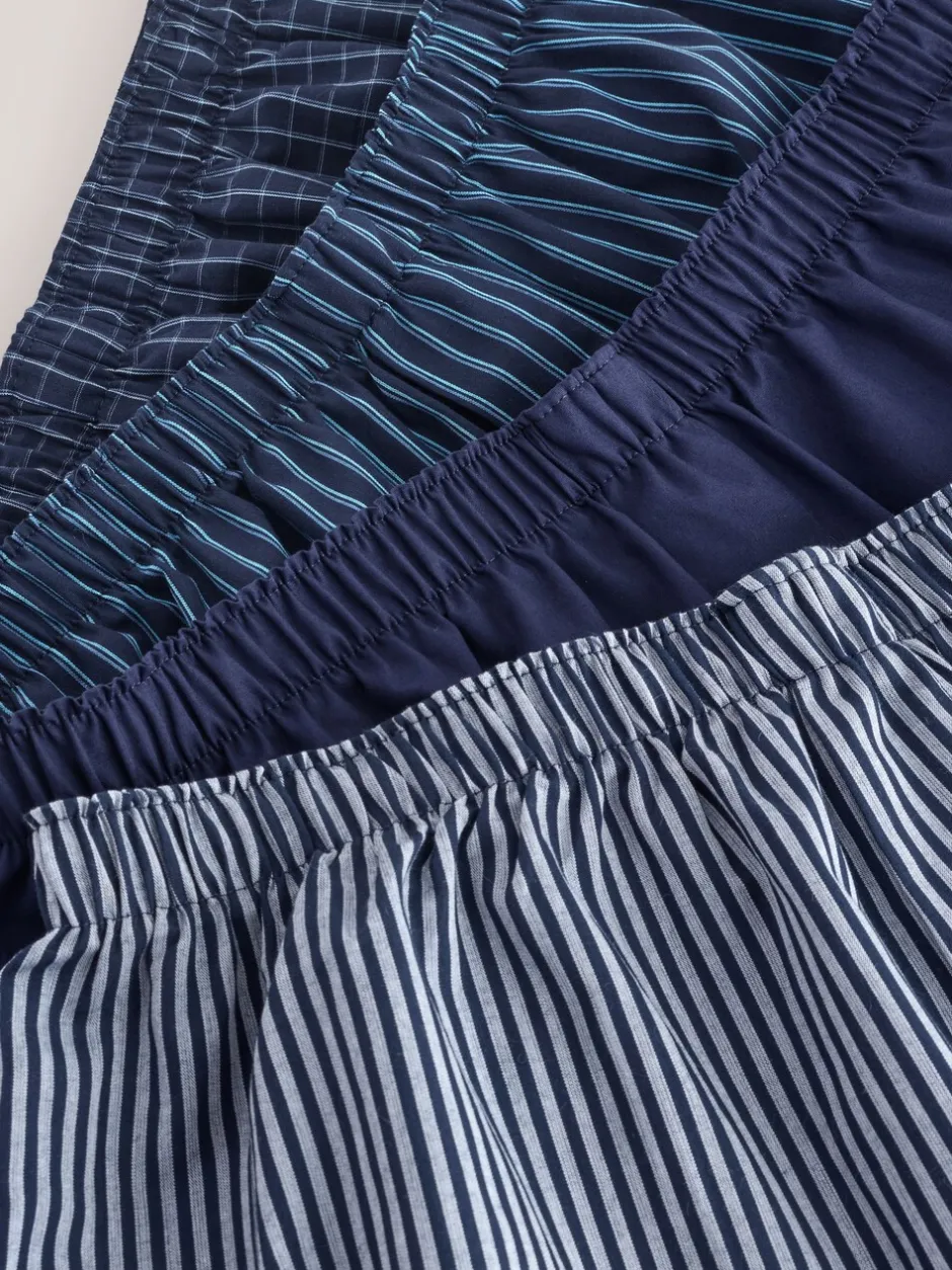 Ondergoed|Ondergoed|Next Marineblauw gemengd patroon - Verpakking van 4 - Geweven boxershorts van puur katoen
