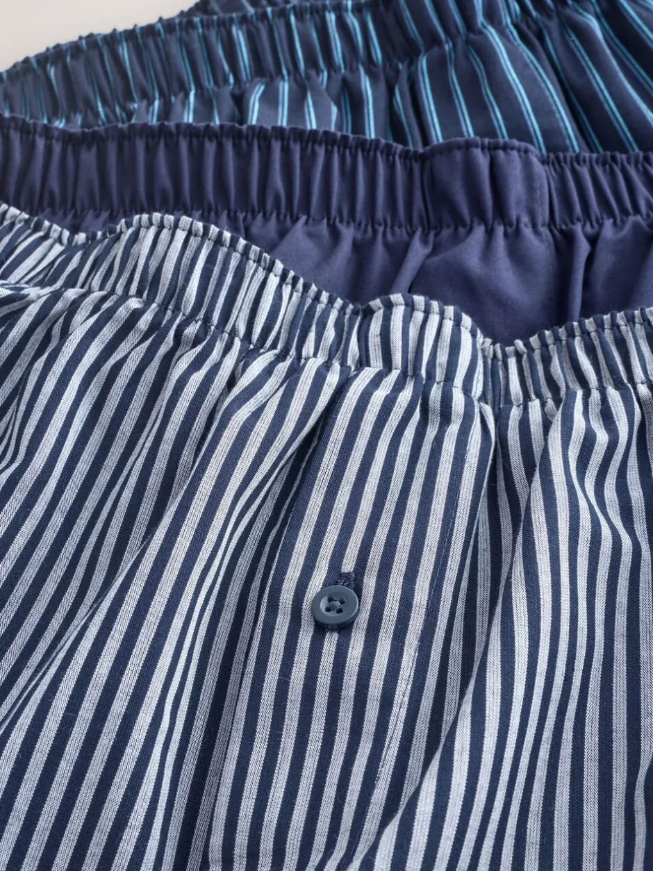 Ondergoed|Ondergoed|Next Marineblauw gemengd patroon - Verpakking van 4 - Geweven boxershorts van puur katoen
