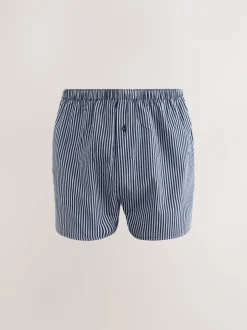 Ondergoed|Ondergoed*Next - Verpakking van 8 - Geweven boxershorts van puur katoen Marineblauw gemengd patroon