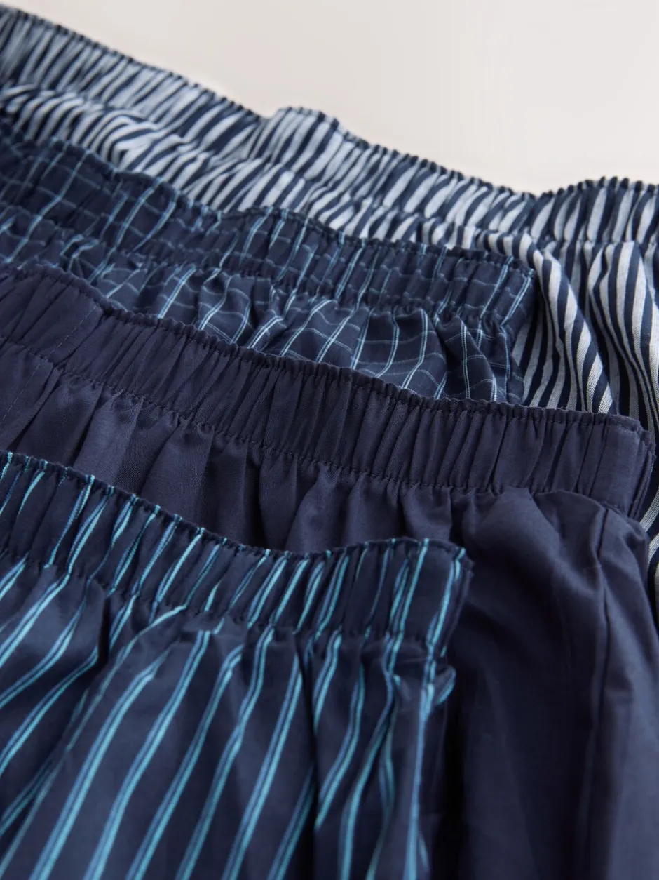 Ondergoed|Ondergoed*Next - Verpakking van 8 - Geweven boxershorts van puur katoen Marineblauw gemengd patroon