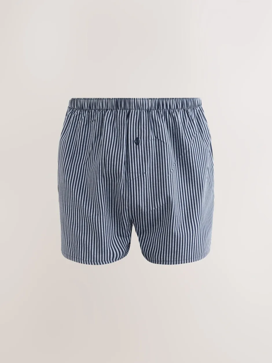 Ondergoed|Ondergoed*Next - Verpakking van 8 - Geweven boxershorts van puur katoen Marineblauw gemengd patroon