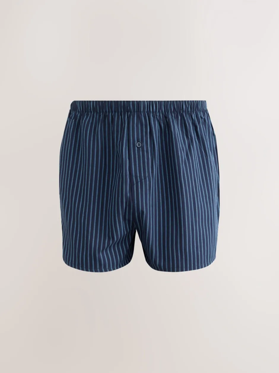Ondergoed|Ondergoed*Next - Verpakking van 8 - Geweven boxershorts van puur katoen Marineblauw gemengd patroon