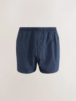 Ondergoed|Ondergoed*Next - Verpakking van 8 - Geweven boxershorts van puur katoen Marineblauw gemengd patroon