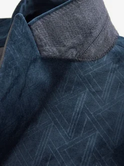 Smokings En Feestkleding|Blazers En Business-Jasjes*Next - Slim Fit - Fluwelen blazer met patroon Marineblauw geometrisch