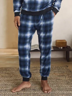 Pyjama's|Next - Motionflex - Behaaglijke pyjama met lange mouwen en boorden Marineblauw geruit
