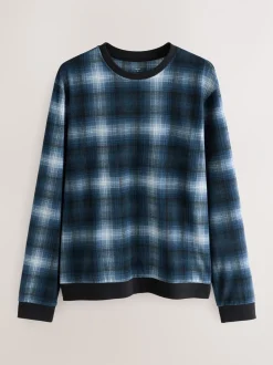 Pyjama's|Next - Motionflex - Behaaglijke pyjama met lange mouwen en boorden Marineblauw geruit