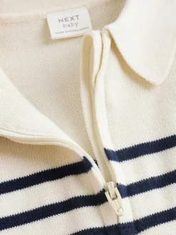 Broeken En Chino's|Shirts|Next - Babyset van gebreide top en broek (0mnd-2jr) Marineblauw gestreept