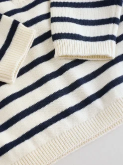 Broeken En Chino's|Shirts|Next - Babyset van gebreide top en broek (0mnd-2jr) Marineblauw gestreept