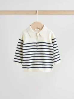 Broeken En Chino's|Shirts|Next - Babyset van gebreide top en broek (0mnd-2jr) Marineblauw gestreept