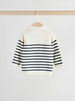 Broeken En Chino's|Shirts|Next - Babyset van gebreide top en broek (0mnd-2jr) Marineblauw gestreept