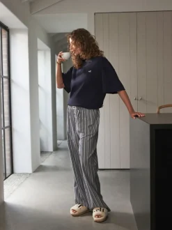 Pyjama's|Loungewear|self. - Pyjama met korte mouwen Marineblauw gestreept
