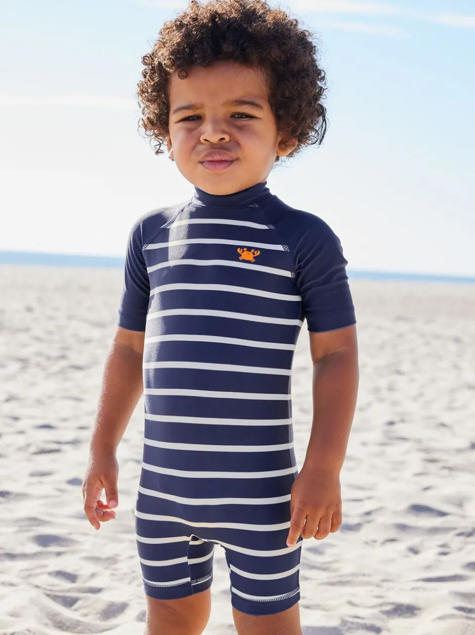 Badkleding|Badkleding|Next - Zonbeschermend onesie (3 mnd-7 jr) Marineblauw gestreept
