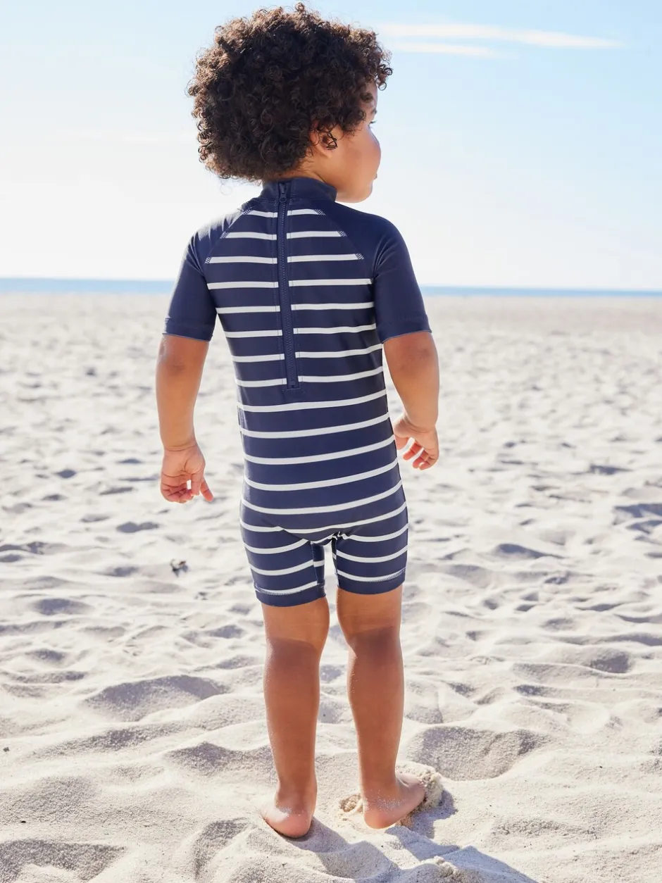 Badkleding|Badkleding|Next - Zonbeschermend onesie (3 mnd-7 jr) Marineblauw gestreept