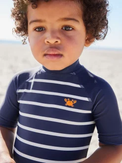 Badkleding|Badkleding|Next - Zonbeschermend onesie (3 mnd-7 jr) Marineblauw gestreept