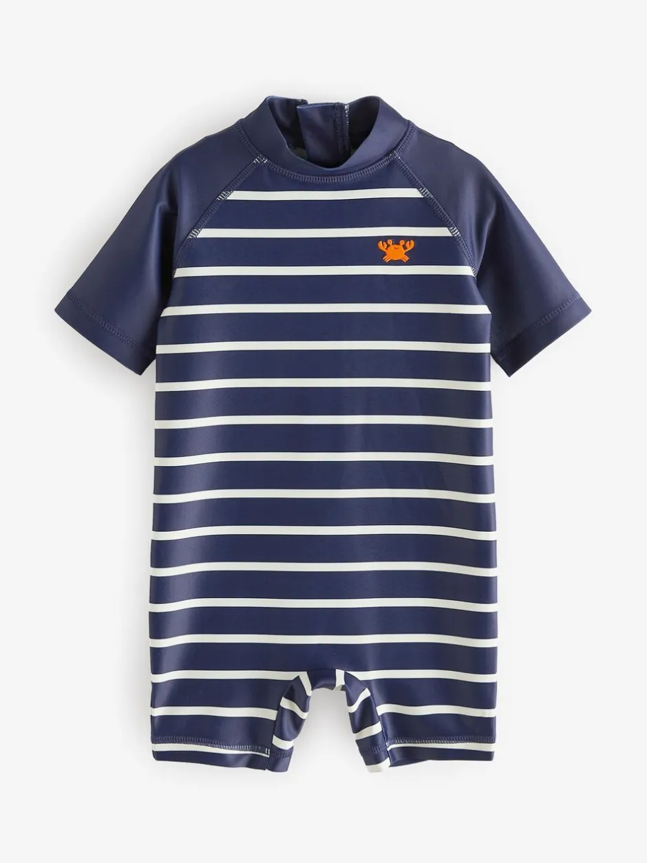 Badkleding|Badkleding|Next - Zonbeschermend onesie (3 mnd-7 jr) Marineblauw gestreept