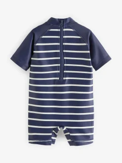 Badkleding|Badkleding|Next - Zonbeschermend onesie (3 mnd-7 jr) Marineblauw gestreept