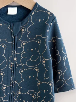 Babypakjes En Babypyjama's*Next - Babypyjama met fleecevoering Marineblauw met berenprint