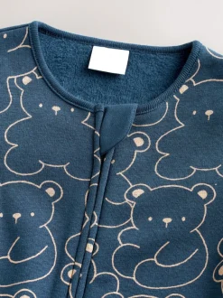 Babypakjes En Babypyjama's*Next - Babypyjama met fleecevoering Marineblauw met berenprint