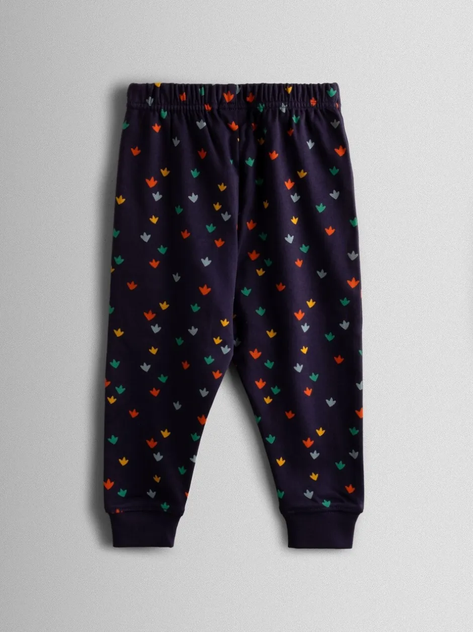 Pyjama's|Jojo Maman Bébé - Cosy Jersey Pyjamas Marineblauw met dinosaurus