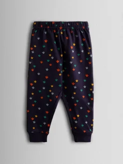 Pyjama's|Jojo Maman Bébé - Cosy Jersey Pyjamas Marineblauw met dinosaurus